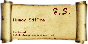 Humor Sára névjegykártya